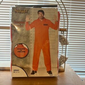Brand new never worn convict Halloween costume adult small/medium